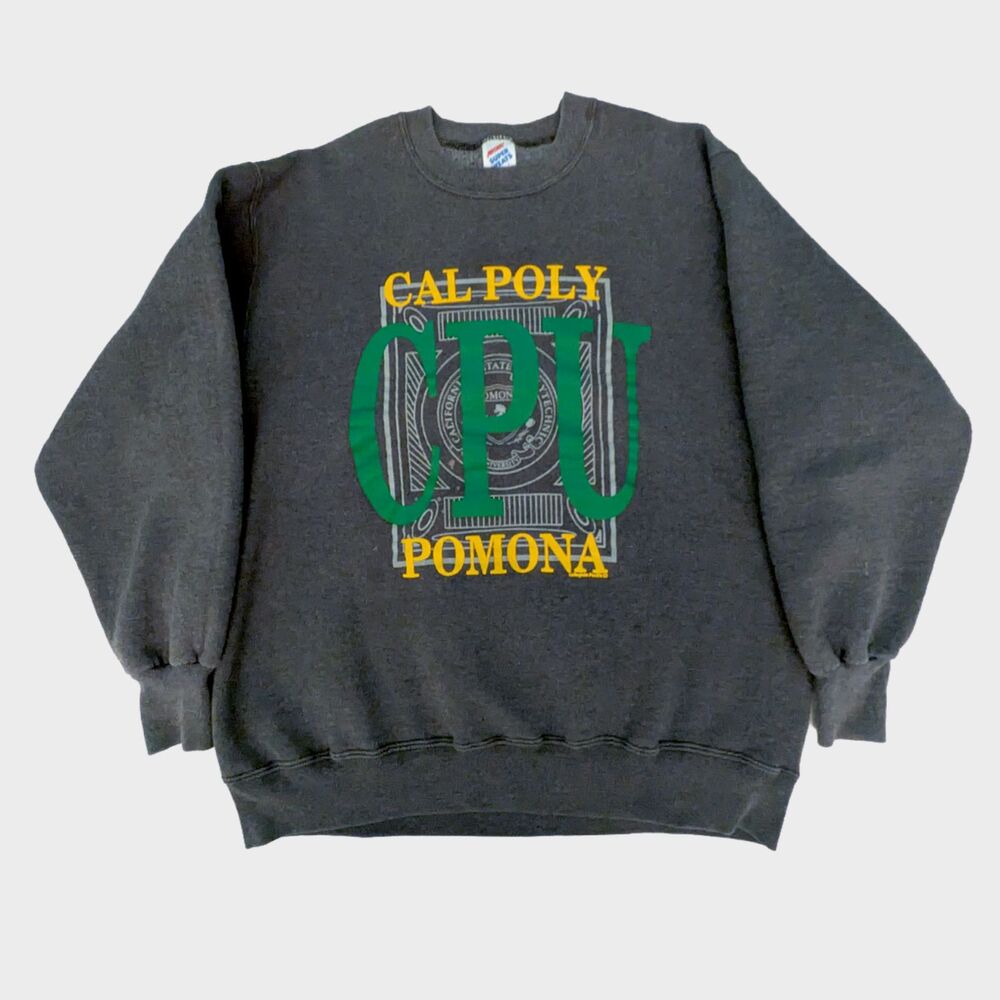 Vintage Cal Poly Pomona Sweatshirt Mens L Gray 90s Jerzees College University